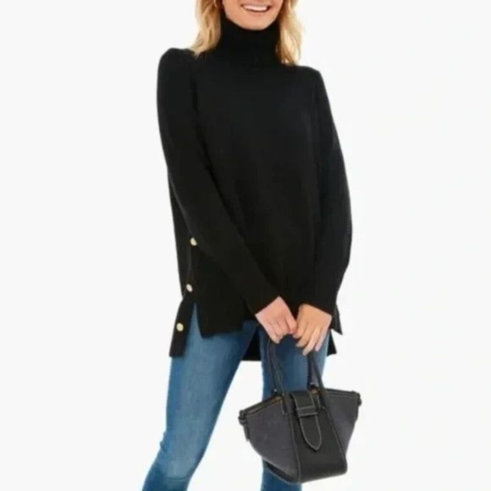 NEW Tuckernuck Sophia Sweater Wool Turtle Neck Knit Gold Buttons Small - Picture 3 of 7